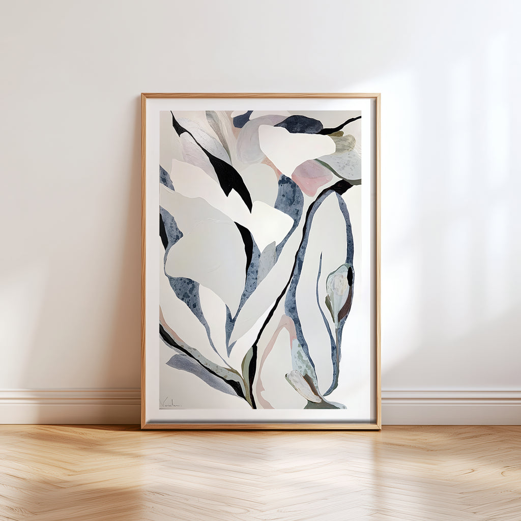 Cuadro Abstracto Ilustración Botánica Moderna Suave