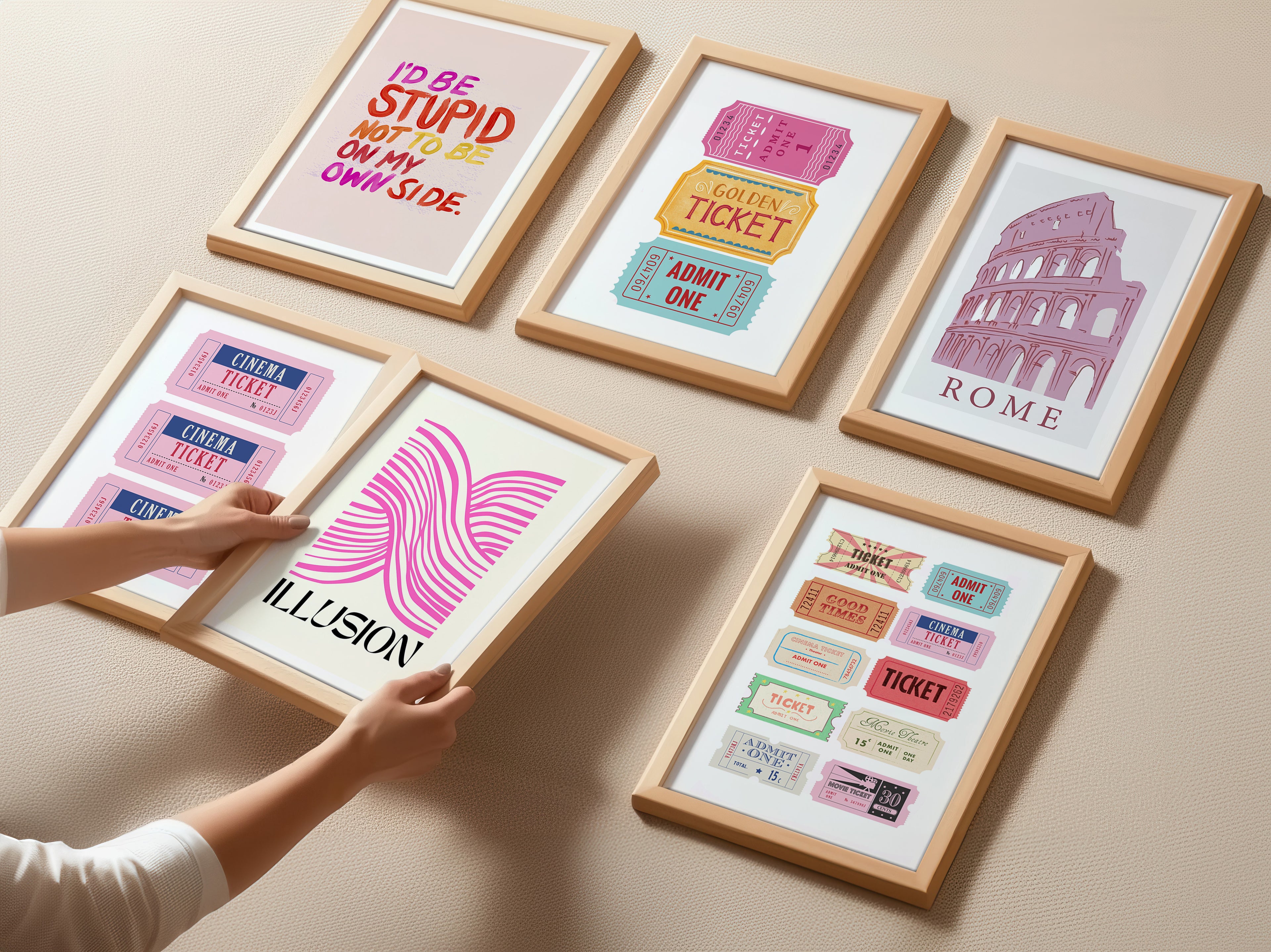 Cuadro Letras Etiquetas Vintage