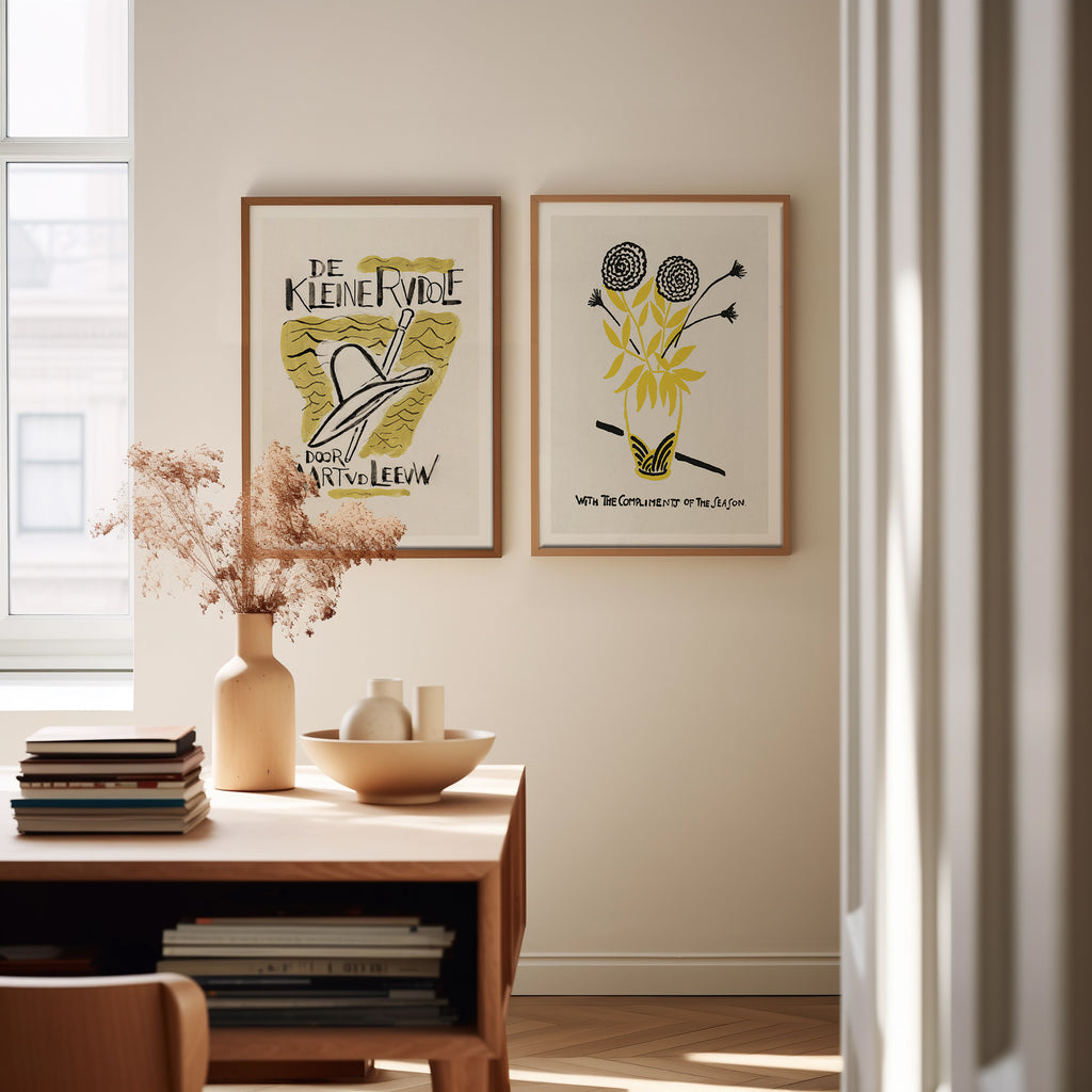 Cuadro Letras Florero Ilustrado