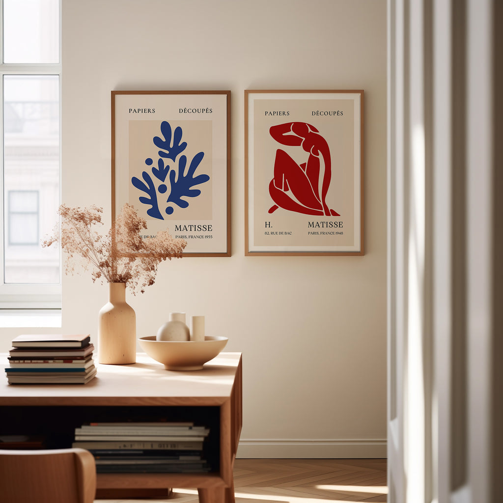 Cuadro Letras Matisse Coral Azul