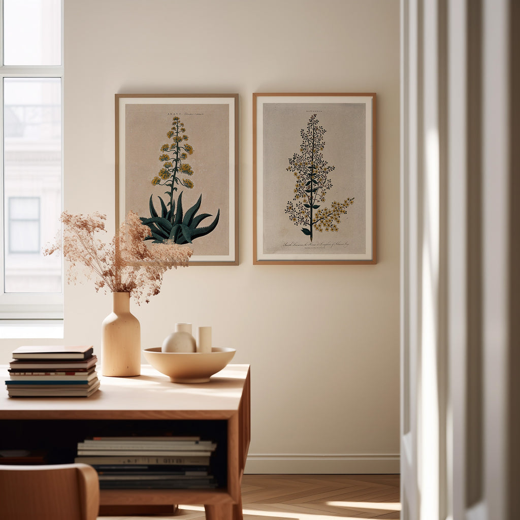 Cuadro Naturaleza Planta Silvestre Clásica Beige