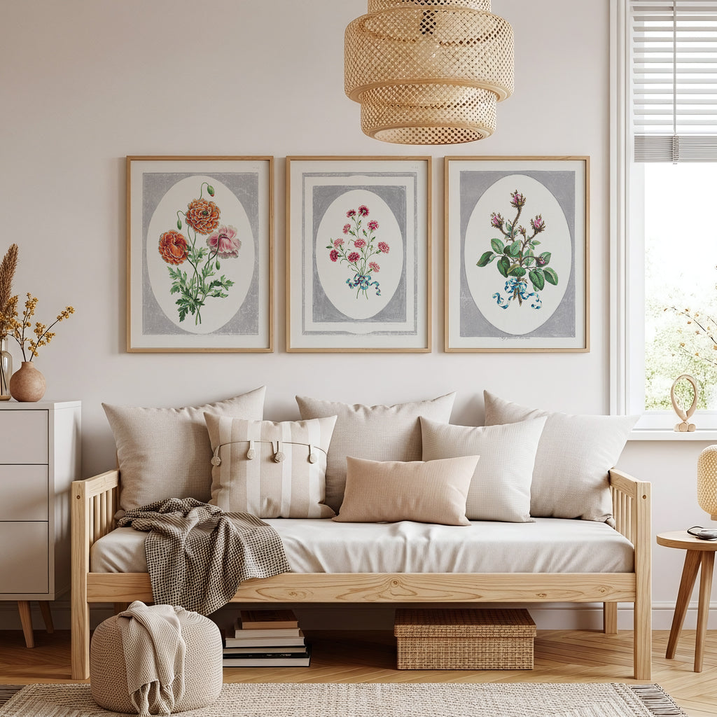Set Tríptico Botánica Cinta Dormitorio