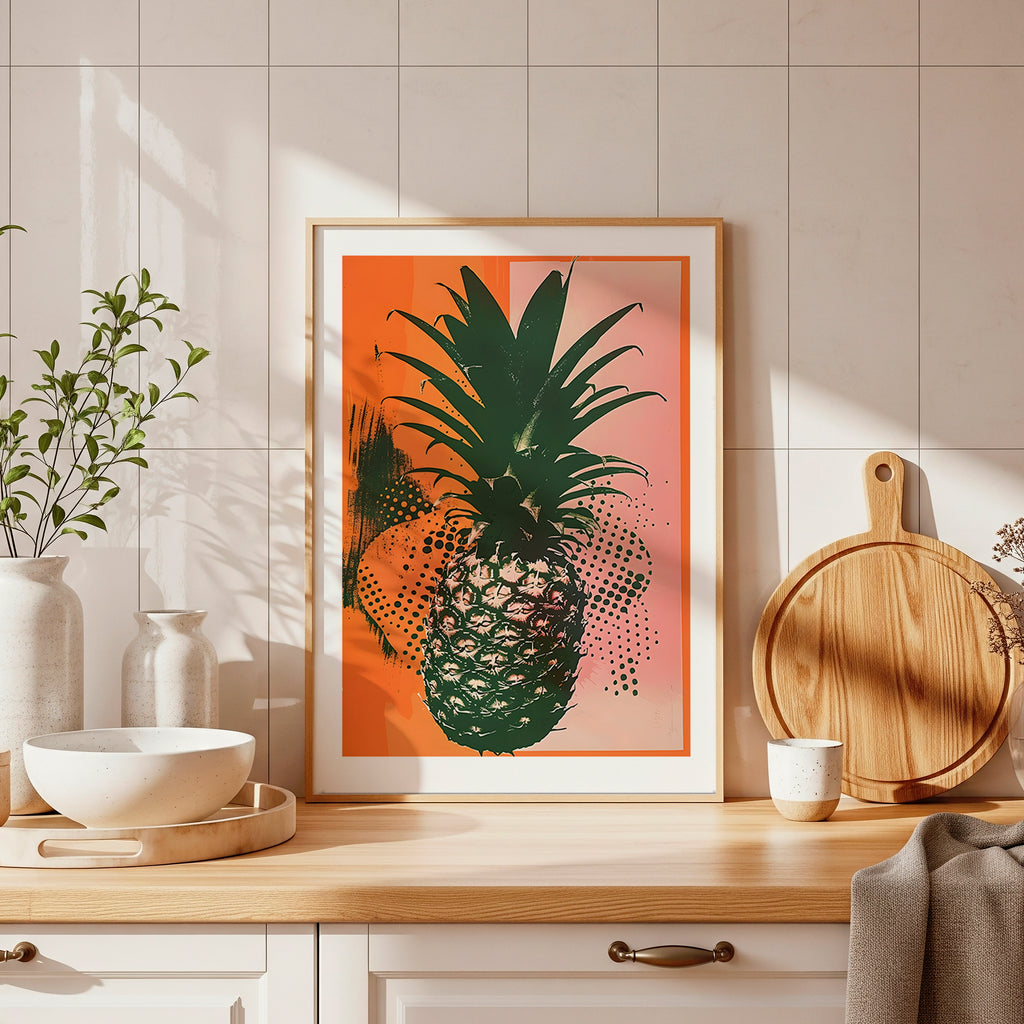 Cuadro Cocina Piña Tropical Coral