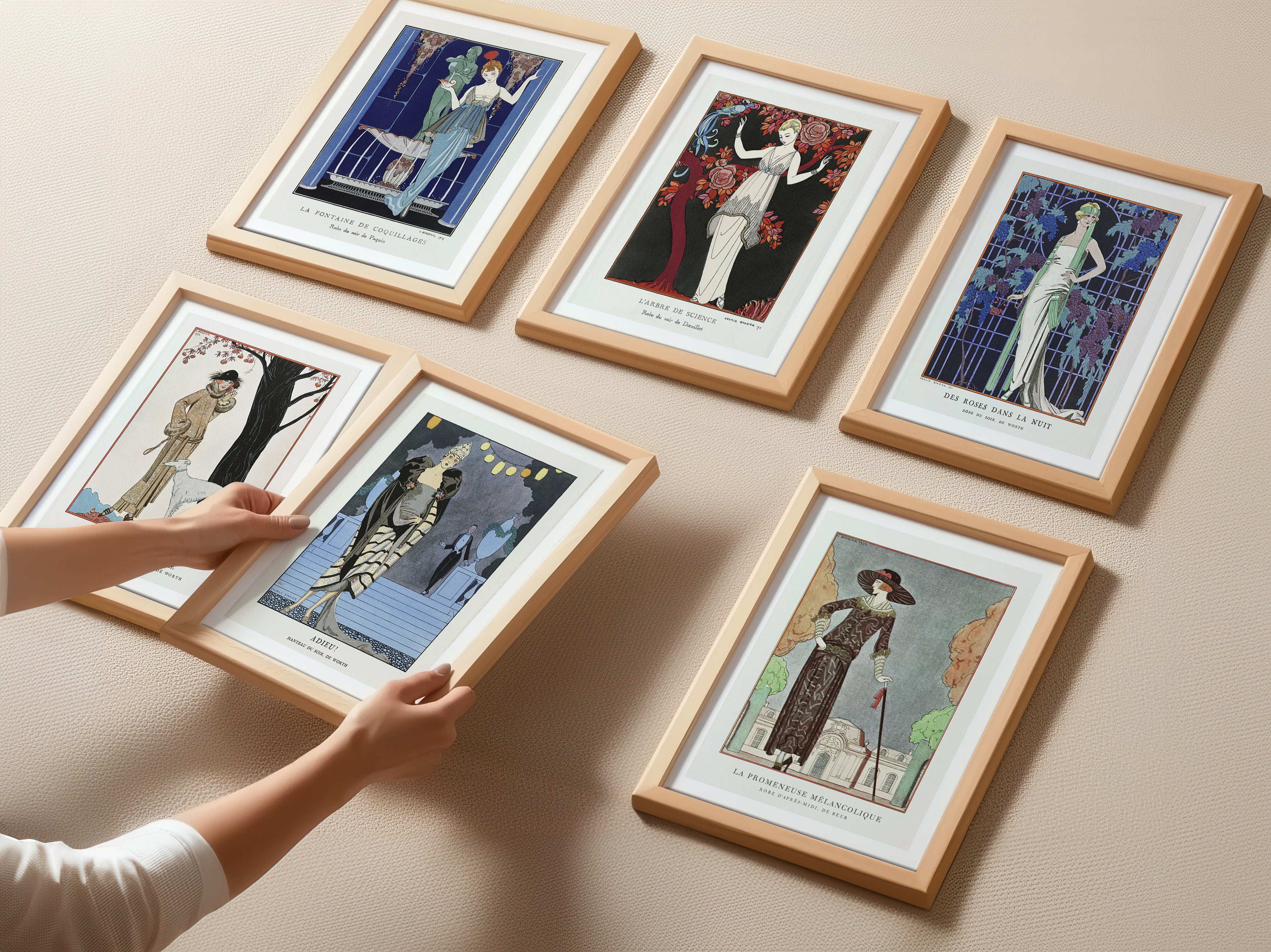 Cuadro Vintage ilustración figura mujer vestuario retro 2