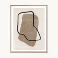 Cuadro Abstracto Silueta Orgánica Beige Lineal
