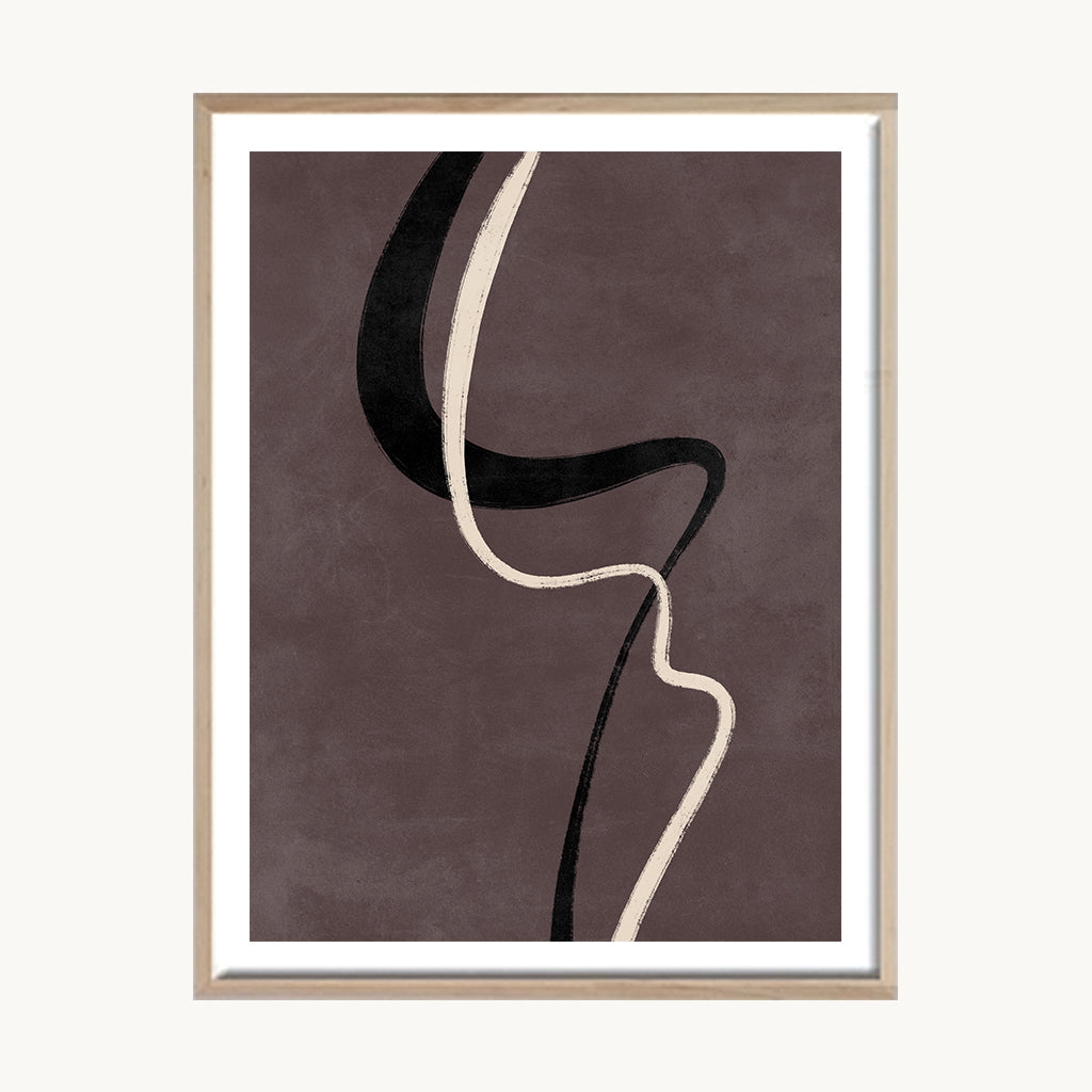 Cuadro Perfil Abstracto Terracota Oscuro