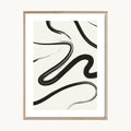 Cuadro Abstracto Líneas Orgánicas Negras Fluídas