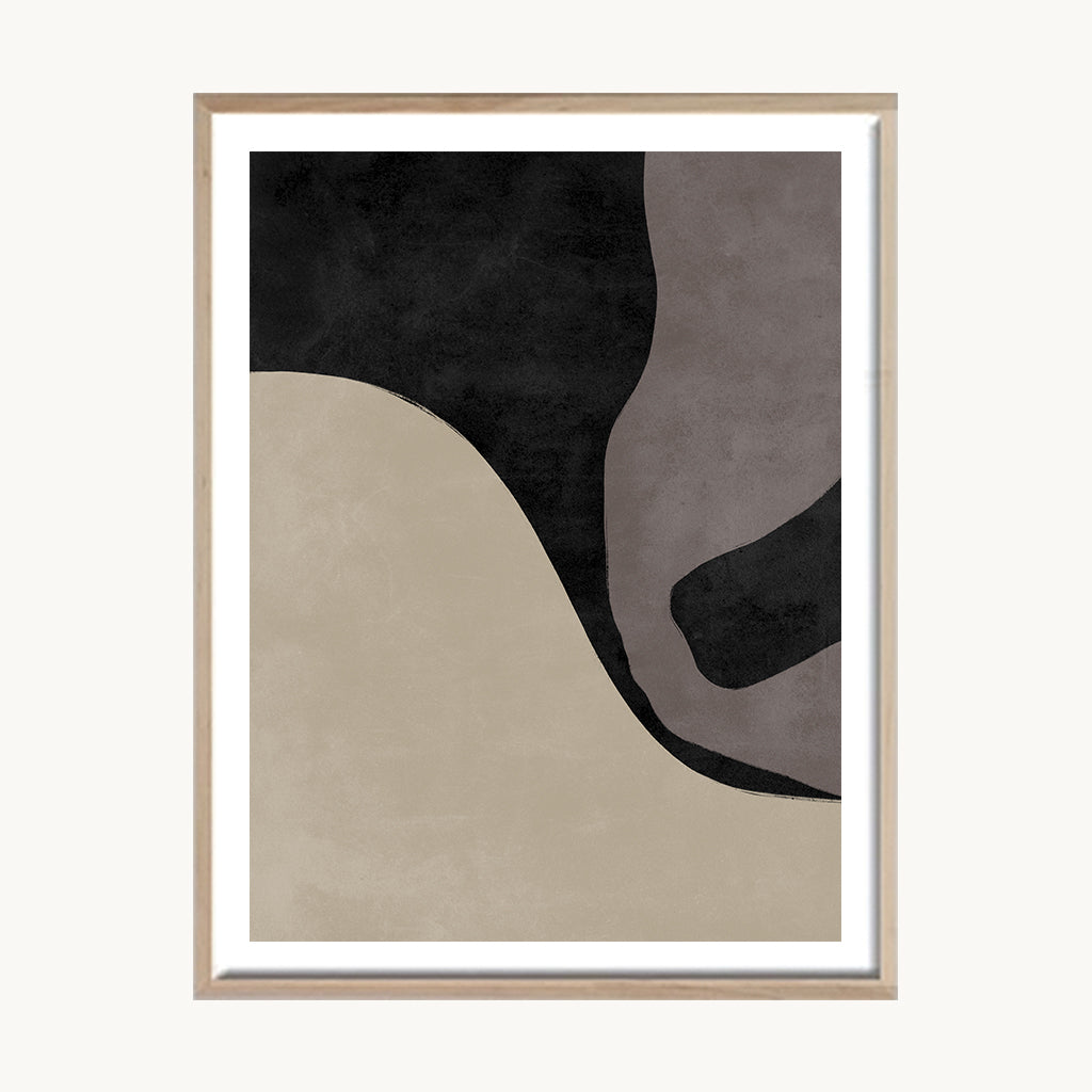 Cuadro Silueta Orgánica Beige y Negro