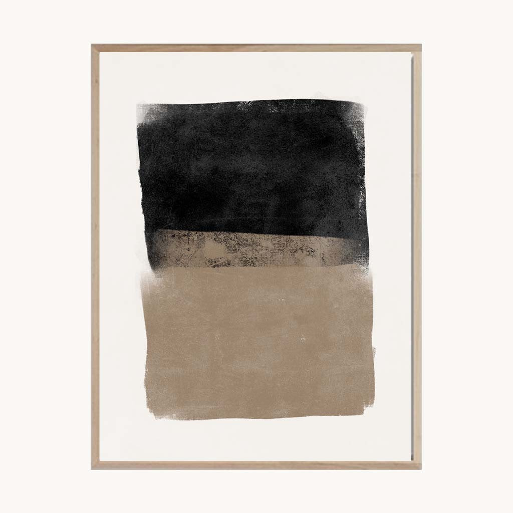 Cuadro Abstracto Mancha Abstracta Negro y Arena