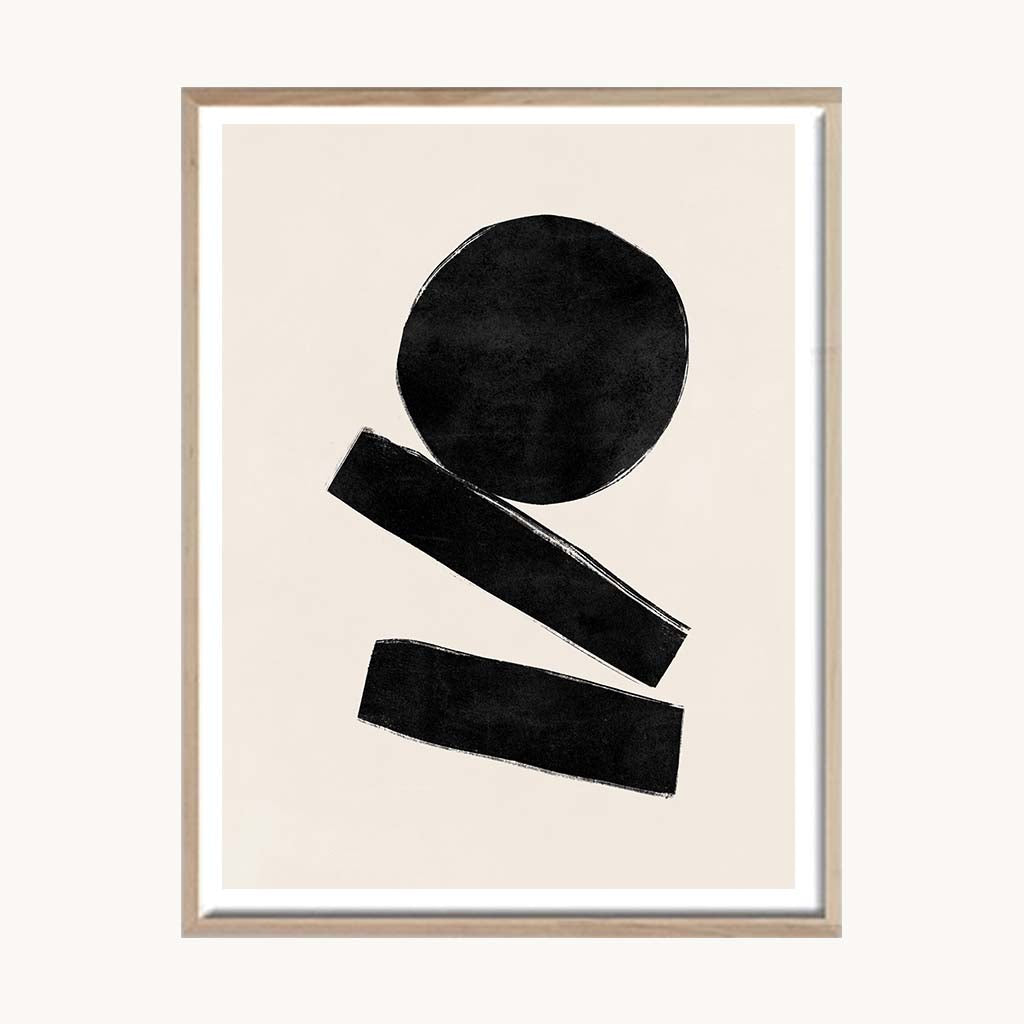 Cuadro Abstracto Formas negras Minimal