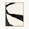 Cuadro Abstracto Composición Curva Beige y Negro