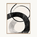 Cuadro Abstracto Geometría Circular Negra Minimal