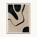 Cuadro Abstracto Líneas Orgánicas Beige Modernas