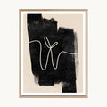 Cuadro Abstracto Composición  Negra Expresiva