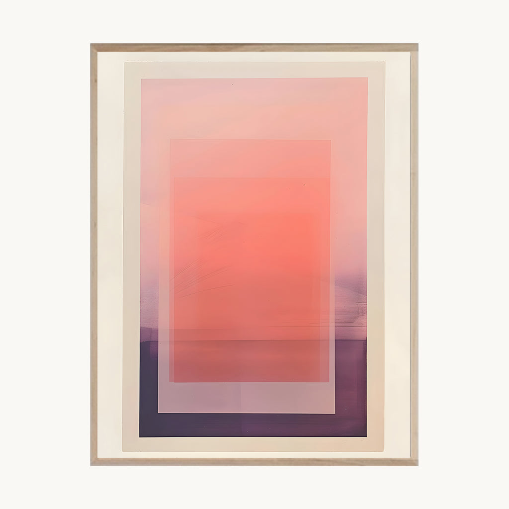 Cuadro Abstracto Degradado Rosa Coral Moderno