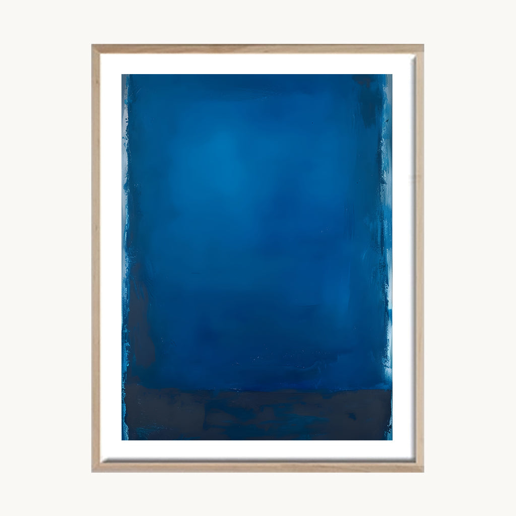 Cuadro Abstracto Azul Profundo Minimalista