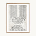 Cuadro Abstracto Geometría Lineal Beige Minimalista