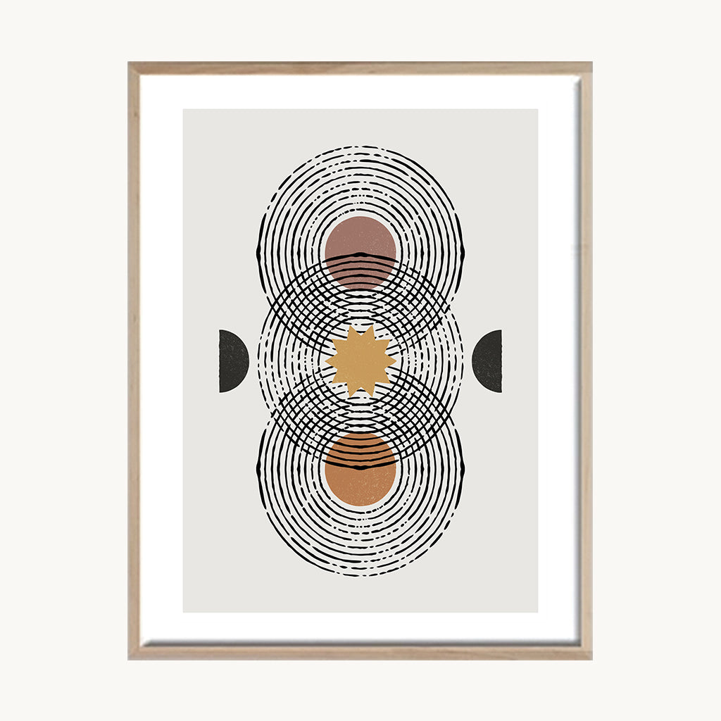 Cuadro Abstracto Geometría Natural Beige y Gris 1