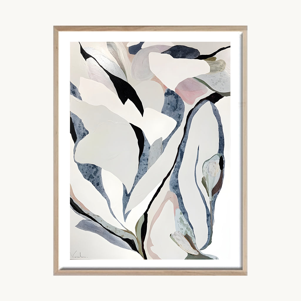 Cuadro Abstracto Ilustración Botánica Moderna Suave