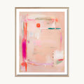 Cuadro Abstracto Composición Abstracta Rosa y Coral 2