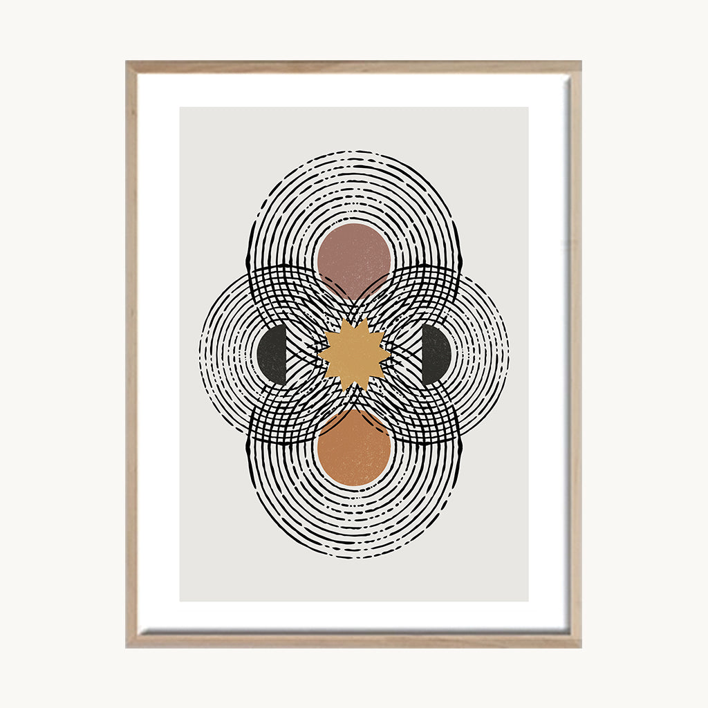 Cuadro Abstracto Geometría Natural Beige y Gris 4