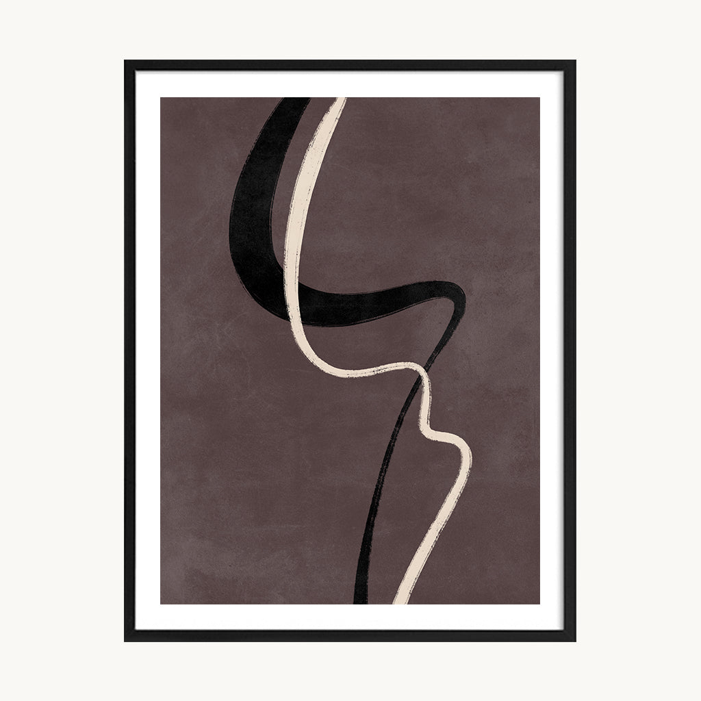 Cuadro Perfil Abstracto Terracota Oscuro