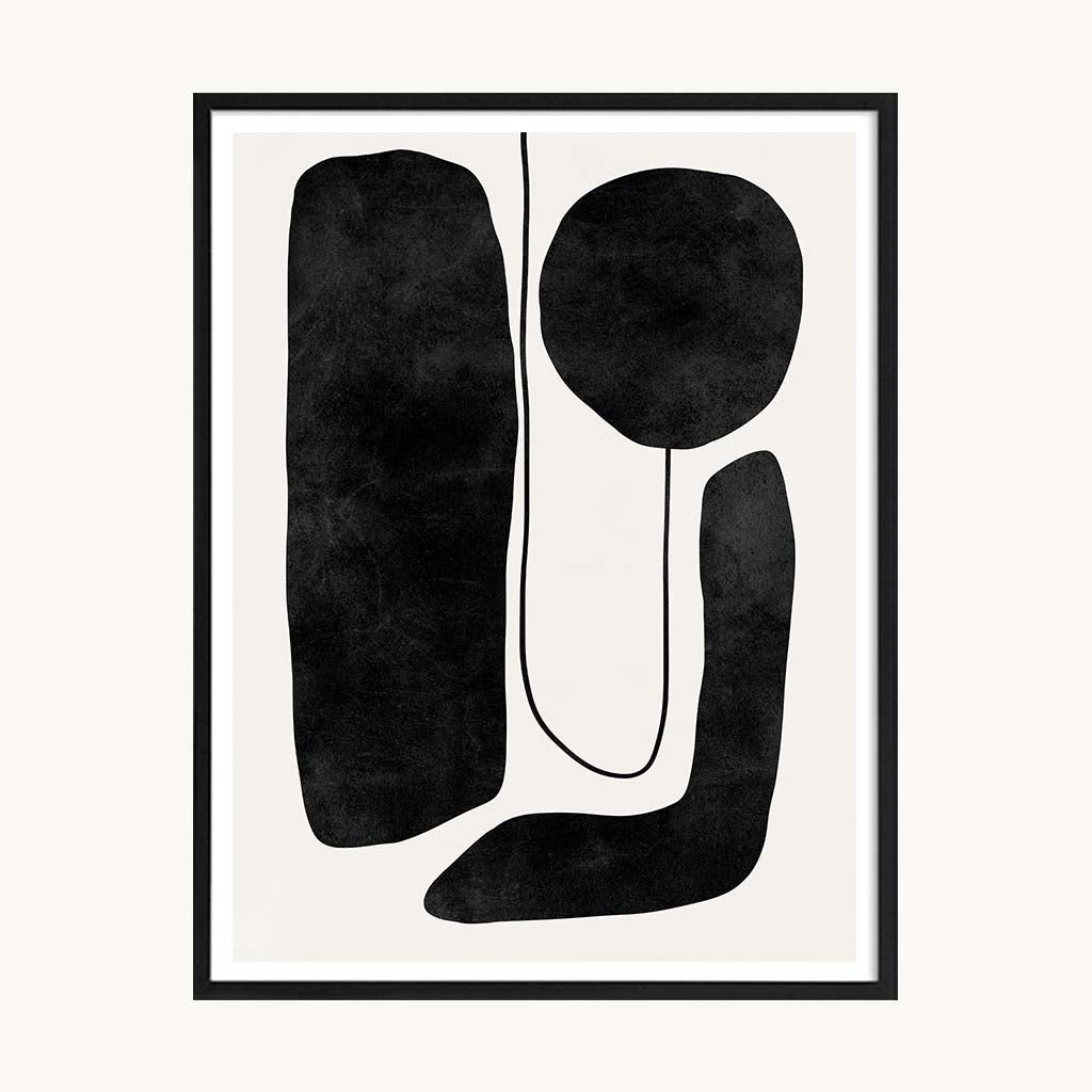 Cuadro Formas Abstractas Negro y Gris