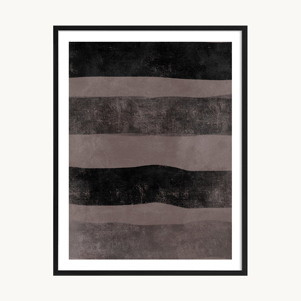 Cuadro Abstracto Franja Horizontal Terracota y Negro