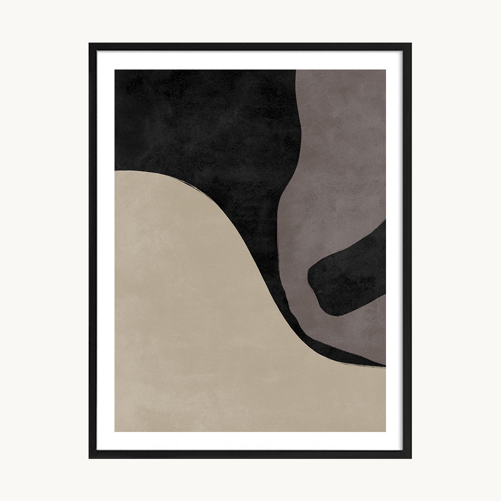 Cuadro Silueta Orgánica Beige y Negro