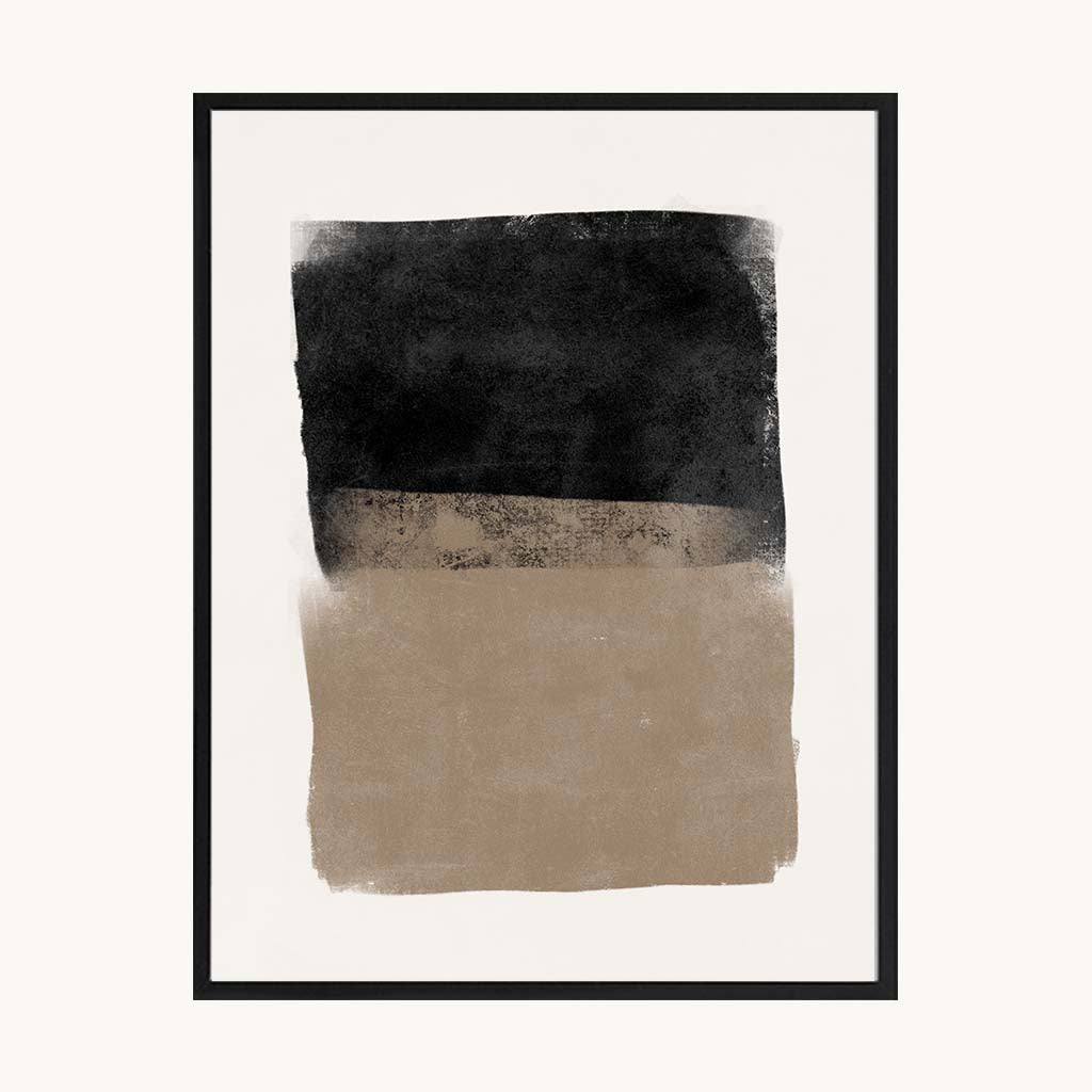 Cuadro Abstracto Mancha Abstracta Negro y Arena