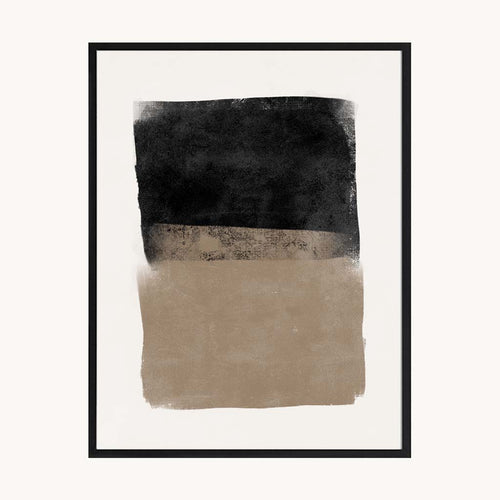 Cuadro Abstracto Mancha Abstracta Negro y Arena