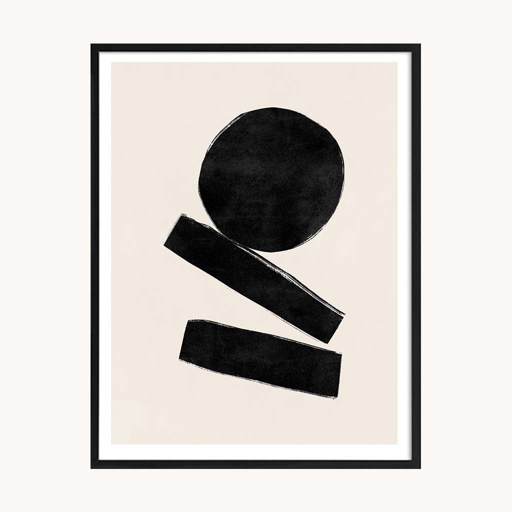 Cuadro Abstracto Formas negras Minimal