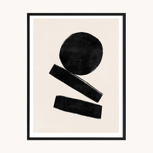 Cuadro Abstracto Formas negras Minimal