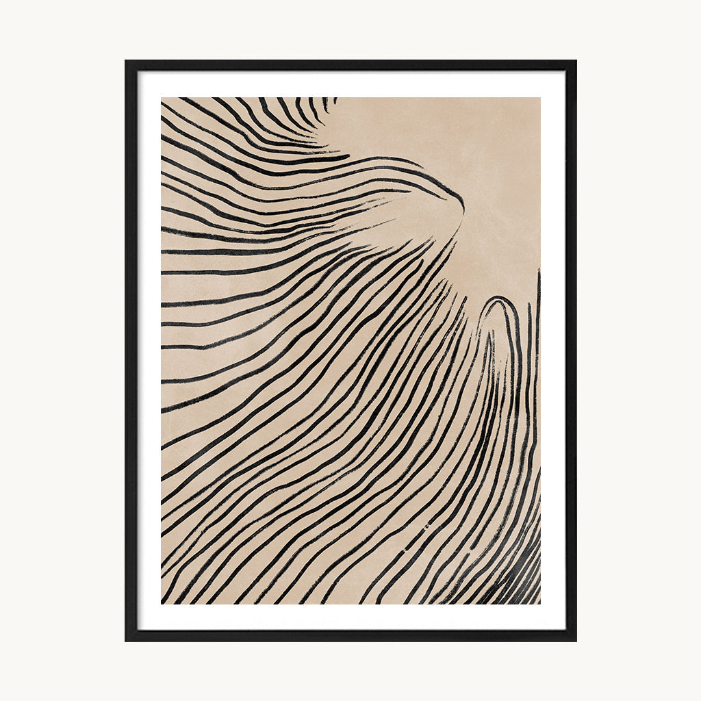 Cuadro Abstracto Textura Ondulada Beige Natural