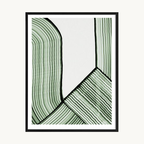 Cuadro Abstracto Líneas Orgánicas Verde Salvia 2