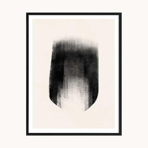 Cuadro Abstracto Mancha Vertical Negra Difuminada