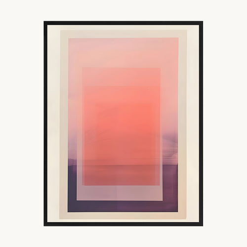 Cuadro Abstracto Degradado Rosa Coral Moderno
