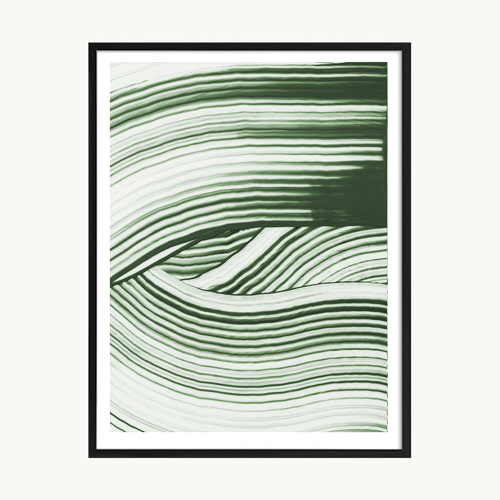 Cuadro Abstracto Líneas Orgánicas Verde Salvia 3