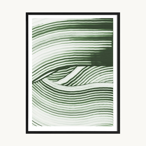 Cuadro Abstracto Líneas Orgánicas Verde Salvia 3