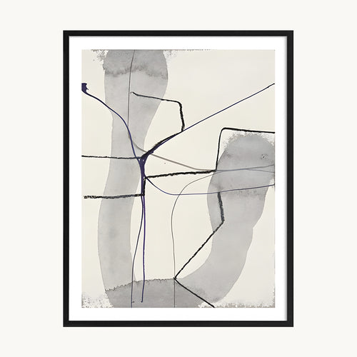 Cuadro Abstracto Dibujo Lineal Arquitectónico Neutro