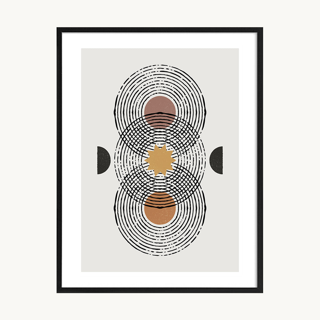 Cuadro Abstracto Geometría Natural Beige y Gris 1