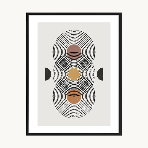 Cuadro Abstracto Geometría Natural Beige y Gris 1