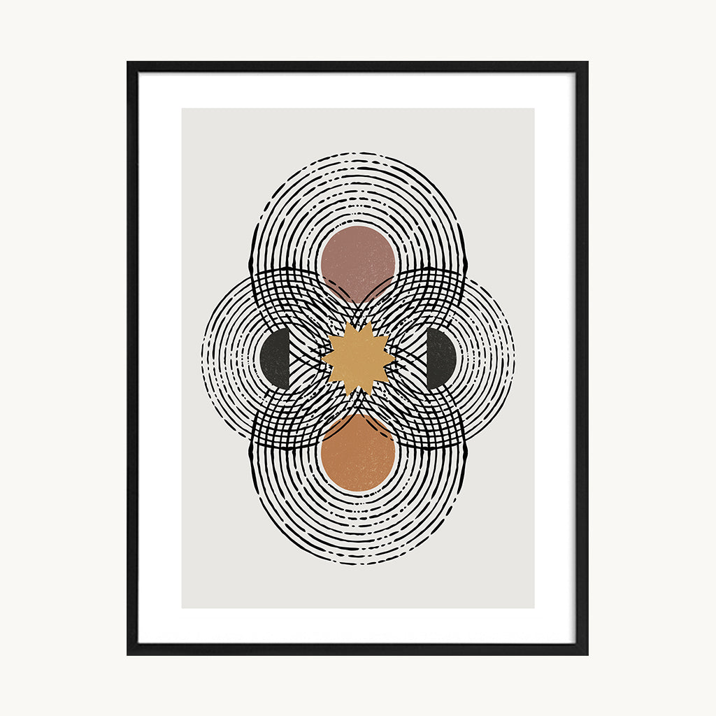 Cuadro Abstracto Geometría Natural Beige y Gris 4