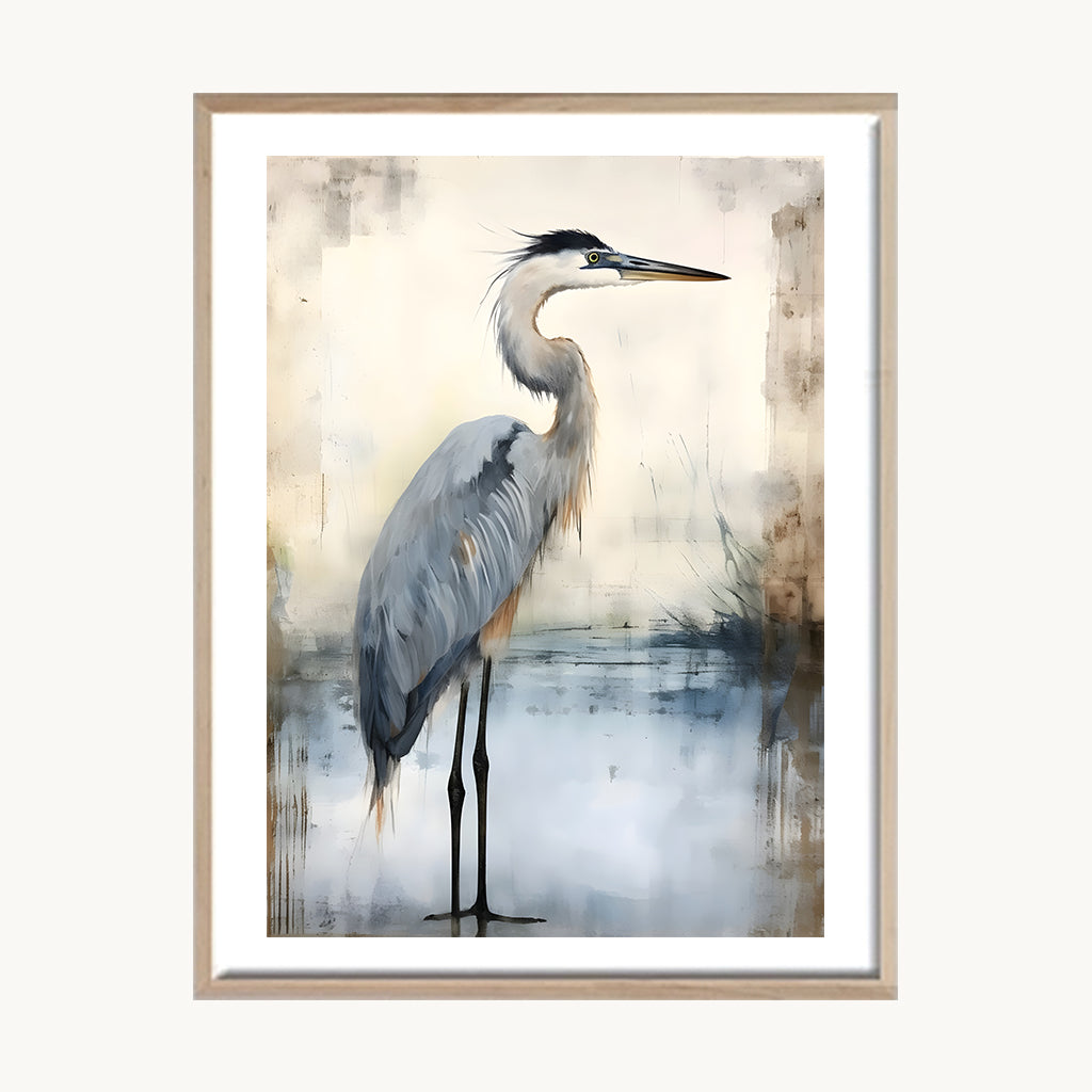 Cuadro Animales Garza Pintura clásica