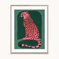 Cuadro Animales Leopardo Fondo Verde Esmeralda