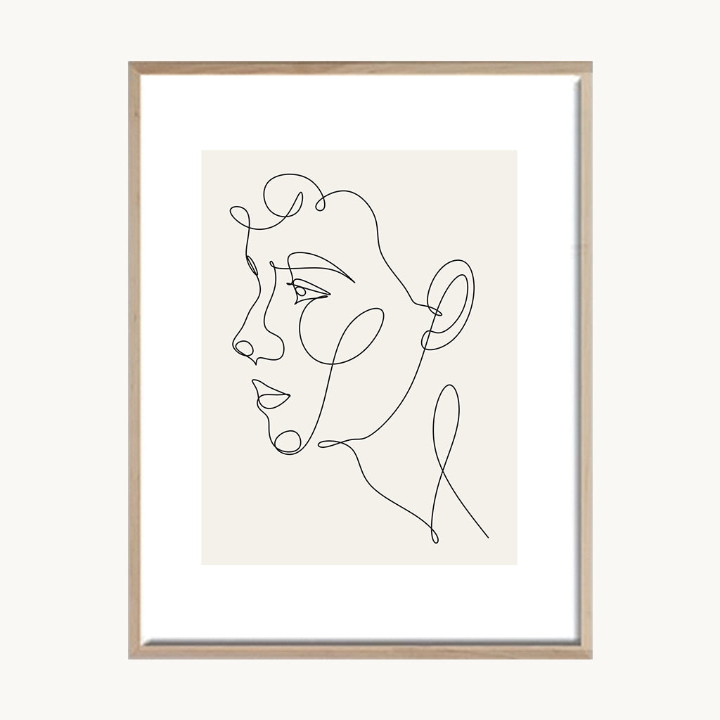 Cuadro Rostro Lineal Boho Minimal
