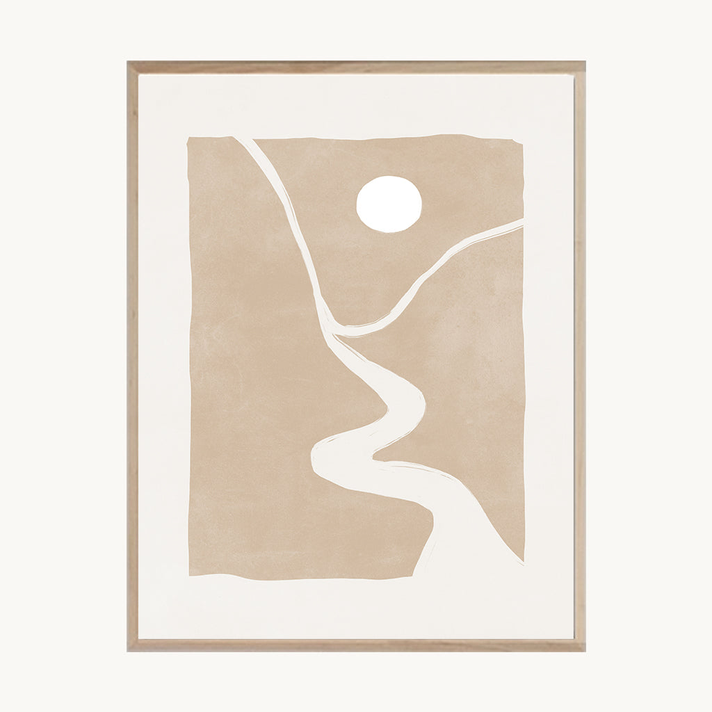 Cuadro Boho Silueta Paisaje Beige