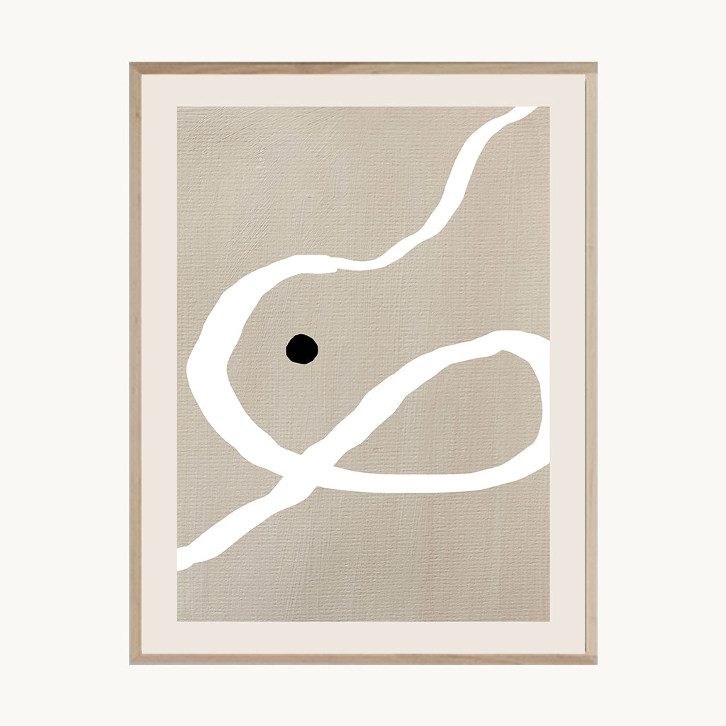 Cuadro Boho Composición Orgánica Blanco sobre Arena