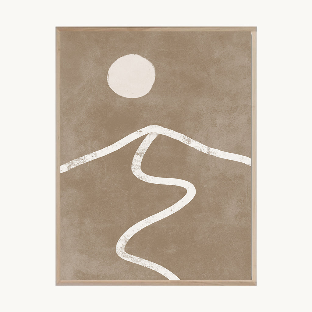 Cuadro Boho Paisaje Minimal Sol Beige