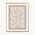 Cuadro Boho Hoja Abstracta Beige Suave